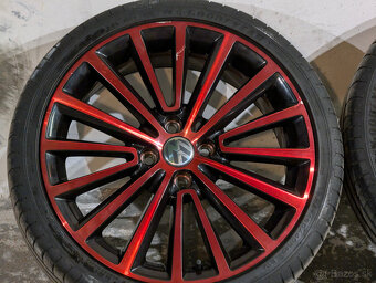 originál ALU disky VW UP 17" - model POLYGON (Black/Red) - 3