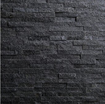 Prírodný obkladový kameň – Čierny kameň kvarcit 60x15 cm 🏡✨ - 3
