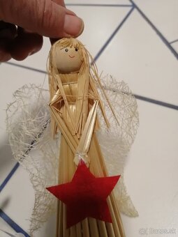 Slameny aniel na vianočné dekoraciu - 3