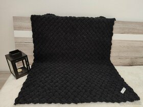 Pletená detská deka čierna - 3