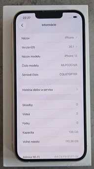 Apple Iphone 13 128GB White TOP STAV - 3