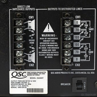 Profesionálny stereo zosilňovač QSC Audio ISA 800T - 3