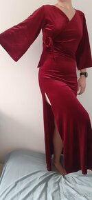 Vínovo červené šaty s vysačkou - 3