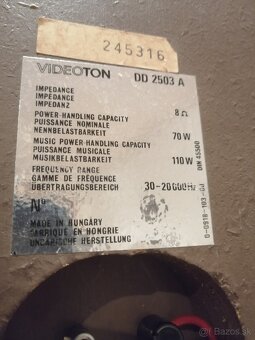 Predám hi fi repro videoton DD 2503A - 3