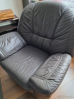 Kožená sedačka kanapa + fotelky - 3