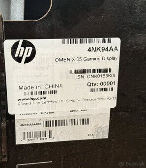 HP OMEN X 25 Gaming Display 240hz - nový - 3