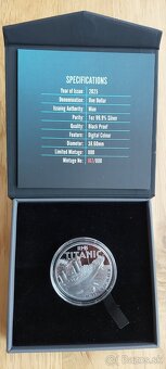 Luxusní stříbrná mince 1 oz Titanic Black Proof,2025 - 3