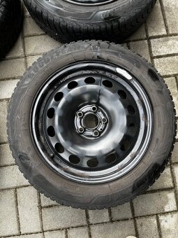 Plechové disky 5x100 R16 + puklice škoda + pneu - 3