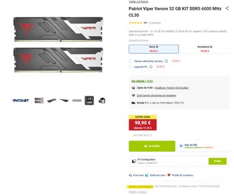 Patriot Viper Venom 32GB KIT DDR5 6000 MHz CL30 - 3