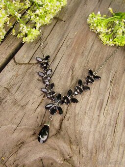 Dámsky strieborný náhrdelník osádzaný kameňom Granát, Ag 925 - 3