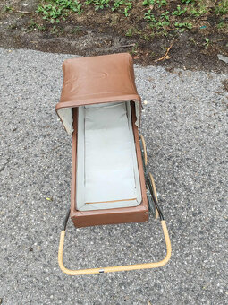 Retro detský kombinovaný kočík pre bábiky - 3