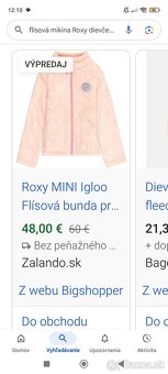 Mikina Roxy flísová ružová 2-3roky - 3