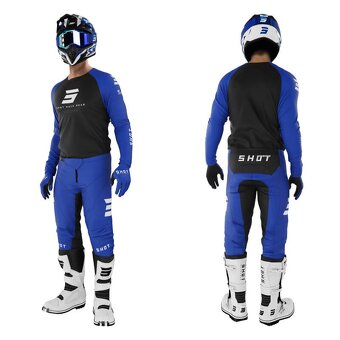 Priedušný komplet mx dres nohavice čierno-modré shot - 3