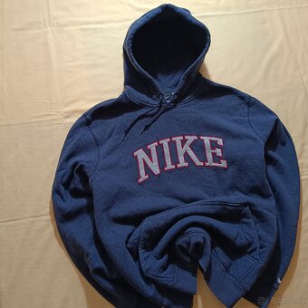 Nike modrá mikina s veľkým logom spellout y2k vintage XL - 3