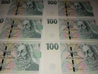 BANKOVKY 100 KČ 2018, 6 KUSŮ STEJNÝCH ČÍSEL, UNC STAVY - 3