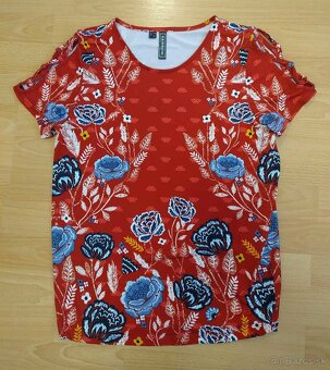 Dámska červená blúzka/halenka/tričko s krátkym rukávom (Rain - 3