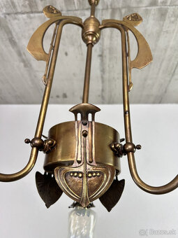 Secesný trojramenný luster + 3ks nástenné lampy - 3