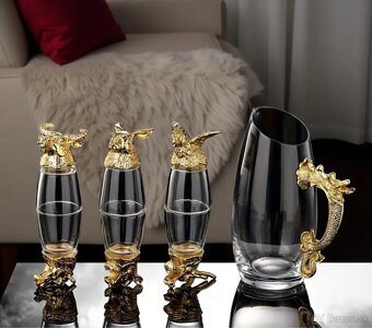 luxusná  13-dielna sadu na pitie s bronzovými detailmi - 3