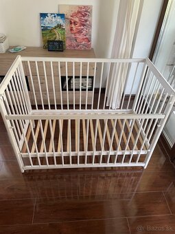 Detska postielka bielka s matracom - 3