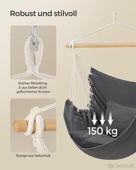 Závesné hojdacie kreslo SONGMICS – nové - 3