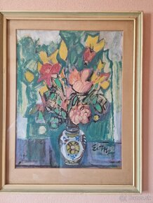 Originál Obraz Eduard Milén kytica - český akademický maliar - 3