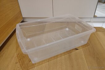 Úložná plastová krabica na kolieskach stohovacia nízka - 3