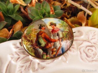 Stará porcelánová brošňa - 3