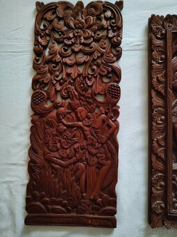 2 Drevené panely Rámájany z Bali - 3