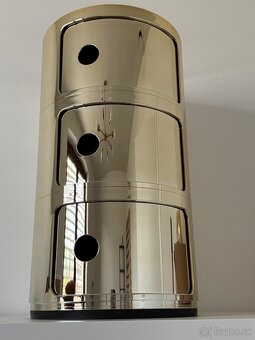 Nová zlatá lesklá skrinka/stolík Kartell Componibili - 3
