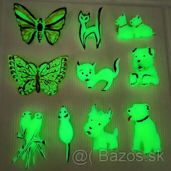 Fosforové brošne - pes, mačka, motýľ, vták, myš - 3