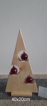 Drevené dekorácie, vianočný stromček - 3