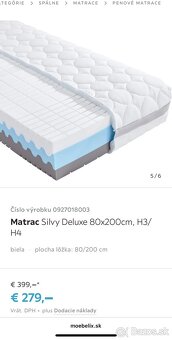 2ks Matrace Silvy Deluxe 80x200cm, H3/ H4 - 3