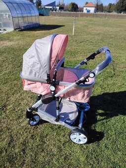 Nový kombinovaný kočárek 3v1 (růžový) - 3