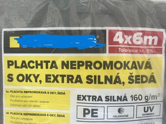 Plachta nepremokavá s okami exstra silná 4 x 6 m - 3