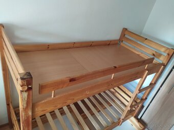 Poschodová posteľ drevená pre matrace 200x90cm - REZERVOVANÉ - 3