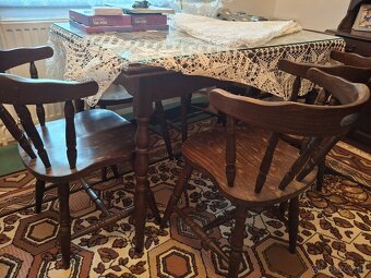 Stol a 6 ks stolicky drevene, kvalitne - 3