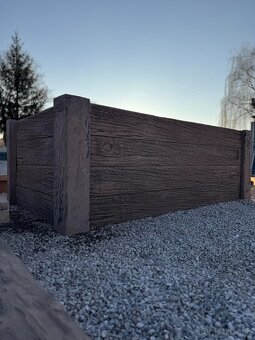 Betonovy zahon drevo podval vo farbe Cansas 11B vyska 80cm - 3