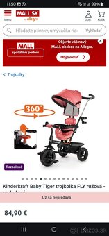 Kinderkraft Baby Tiger trojkolka FLY ružová - 3