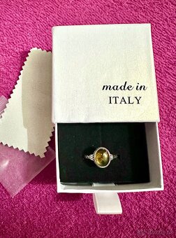 Nový strieborný vintage prsteň s jantárom - 3