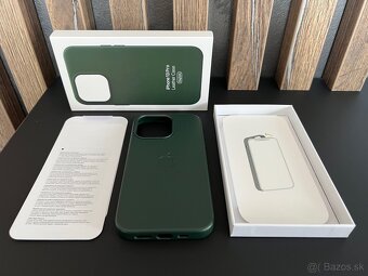 Kozeny kryt iPhone 13 Pro Leather Case Green - 3