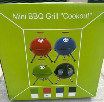 Nový zabalený mini bbq grill cookout 0604055 cerveny - 3