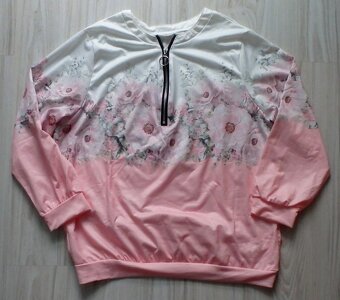 Blúzka/tričko/mikina, bielo ružový - 3