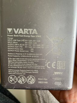 Powerbanka VARTA - 15.000 mAh - 3