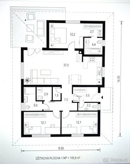 Predaj - Rodinný dom ,,Typ Bungalov " Láb - okr. Malacky - 3