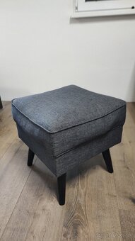 Kreslo ušiak s taburetkou - 3