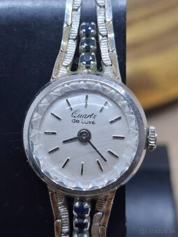 Predám funkčné strieborné dámske hodinky Quartz DE LUXE - 3