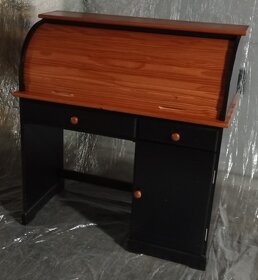moderný písací stolík s roletkou - masív - 3