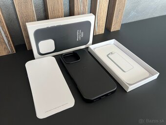 Kozeny kryt iPhone 16 Pro Letaher Case Black - 3