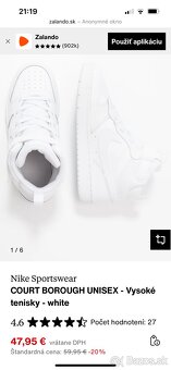Nike tenisky biele kotnikove nove 30 - 3