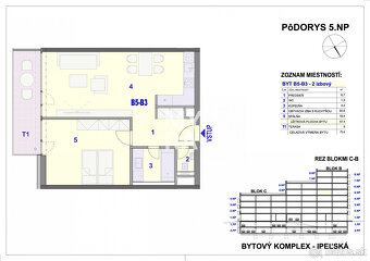 2-izbový byt B5-B3 v Bytovom komplexe Ipeľská - 3